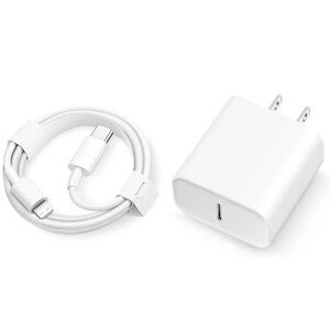 White USB-C Power Adapter and Cable